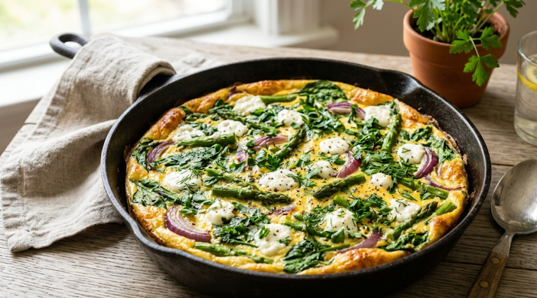 Asparagus & Garlic Frittata