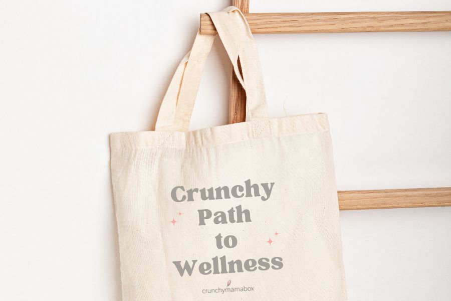 Crunchy Path to Wellness Canvas tote