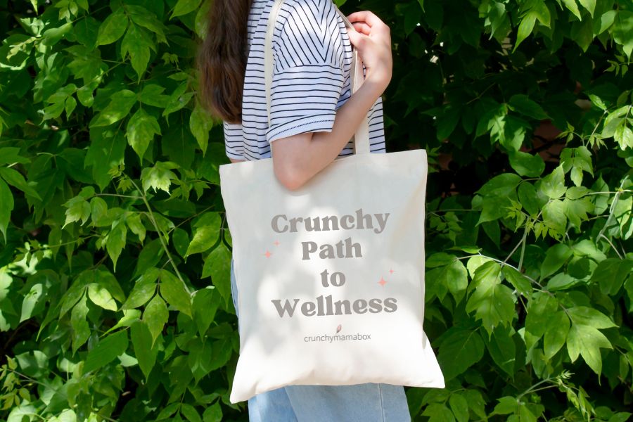 Crunchy Path to Wellness Canvas tote