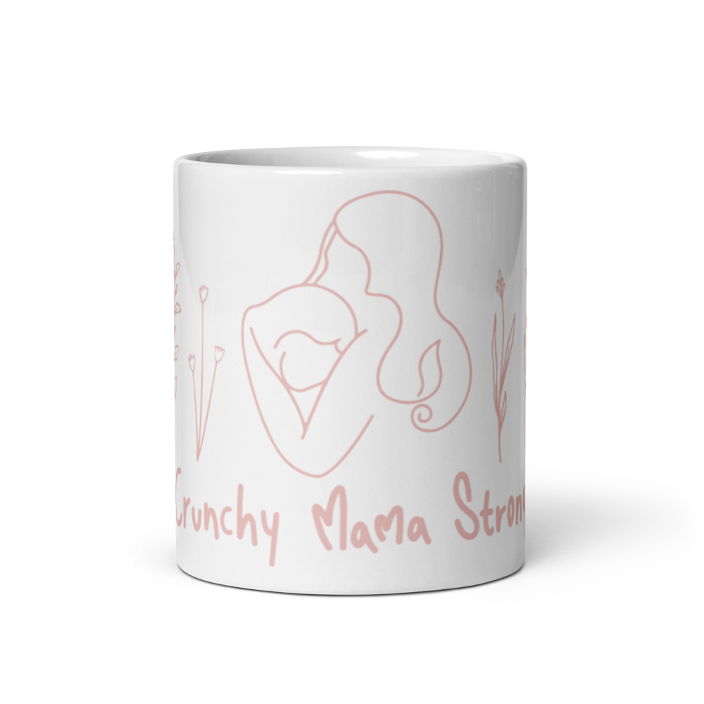 Crunchy Mama Strong white - pink print
