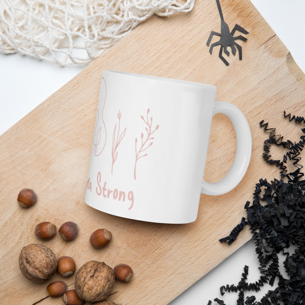 Crunchy Mama Strong white - pink print