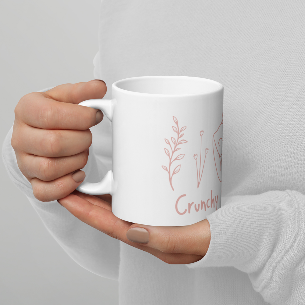 Crunchy Mama Strong white - pink print